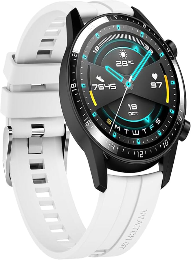 Mugust Band for Huawei Watch GT4/GT3/GT2/GT 2e 46mm, Huawei Watch GT3 Pro/GT2 Pro/GT Runner, 22mm Silicone Replacement Bands for Samsung Watch 46mm/ Galaxy Gear S3 Classic